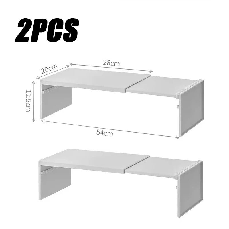 Expandable Under-Cabinet Shelf Organiser – Adjustable Kitchen Storage Rack