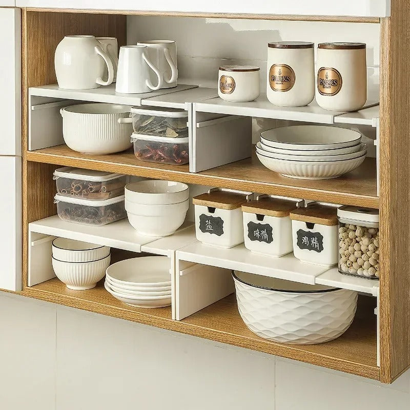 Expandable Under-Cabinet Shelf Organiser – Adjustable Kitchen Storage Rack